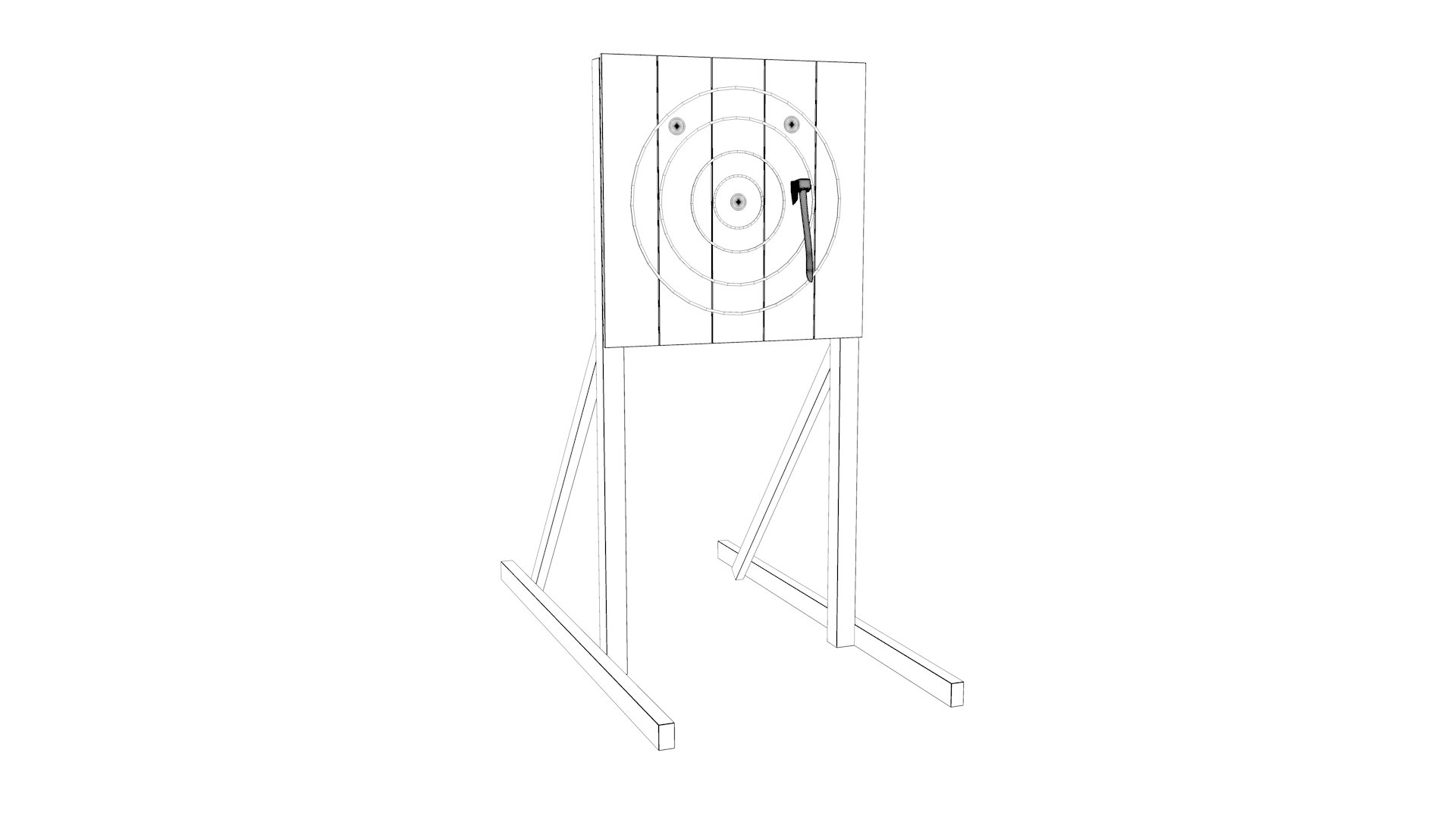 3D Axe Throwing Target TurboSquid 1810416