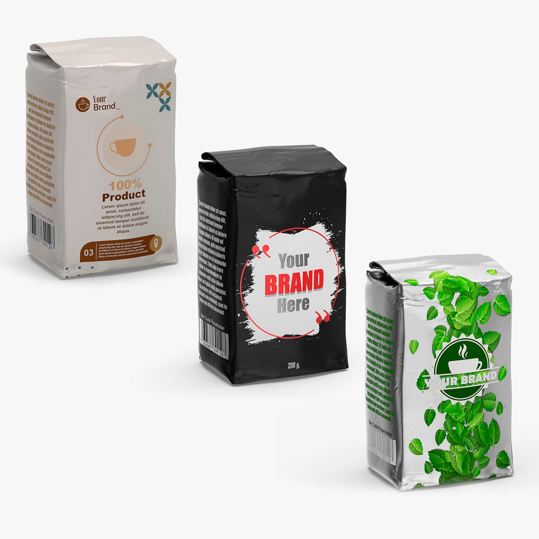 Foil Packages Mockup Collection 3D model preview