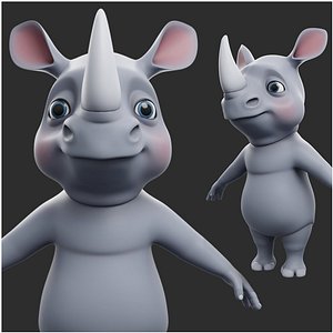 3D Cartoon Rhino model