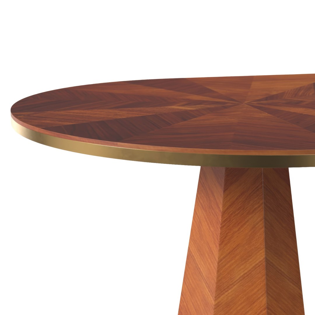 Quillen Marquetry Double Pedestal Dining Table PBR 3D Model TurboSquid 2205414