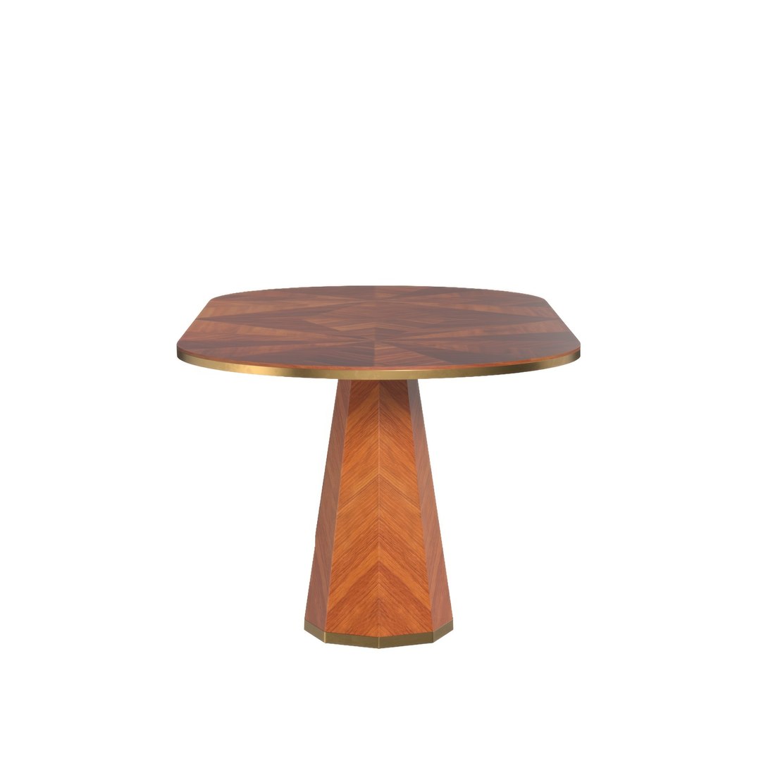 Quillen Marquetry Double Pedestal Dining Table PBR 3D Model TurboSquid 2205414