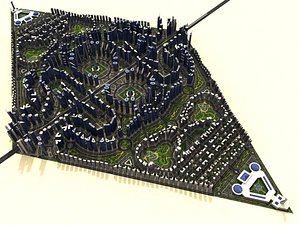 3D cityscape skyscraper buildings city