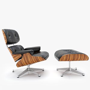 3D model vitra lounge chair ottoman