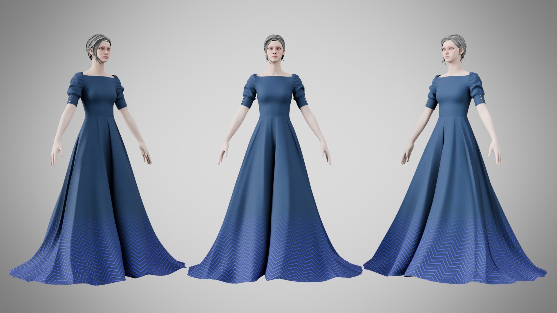 Dress 50 Single Blue Model - TurboSquid 2527265