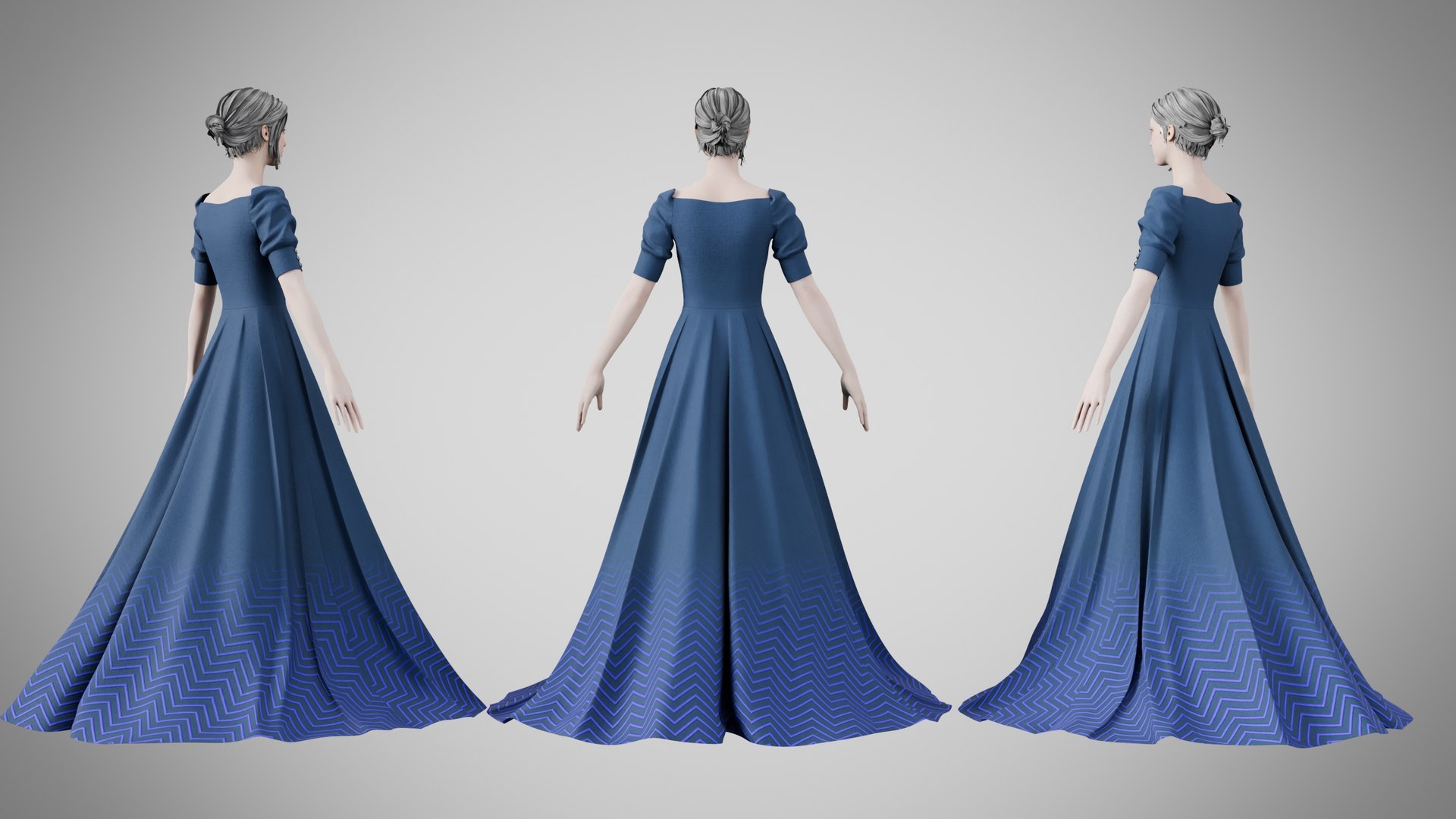 Dress 50 Single Blue Model - TurboSquid 2527265
