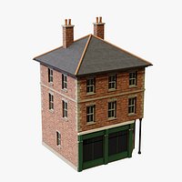 Victorian Corner Shop - Low Poly Game Ready with LODs