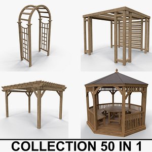 PBR Wooden Pergola Gazebo - Collection