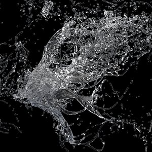 3D Water Splash Animation and Model model