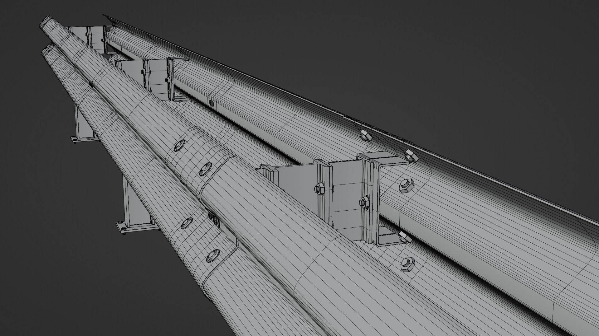 Guardrail - Crash Barrier Set model https://p.turbosquid.com/ts-thumb/IV/TjP8vg/4m/4_wire/png/1659976017/1920x1080/fit_q87/c704a37057ea80b3e5c3d7a4b244e27c1646274b/4_wire.jpg