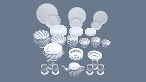 Porcelain Round Dish Collection 3D