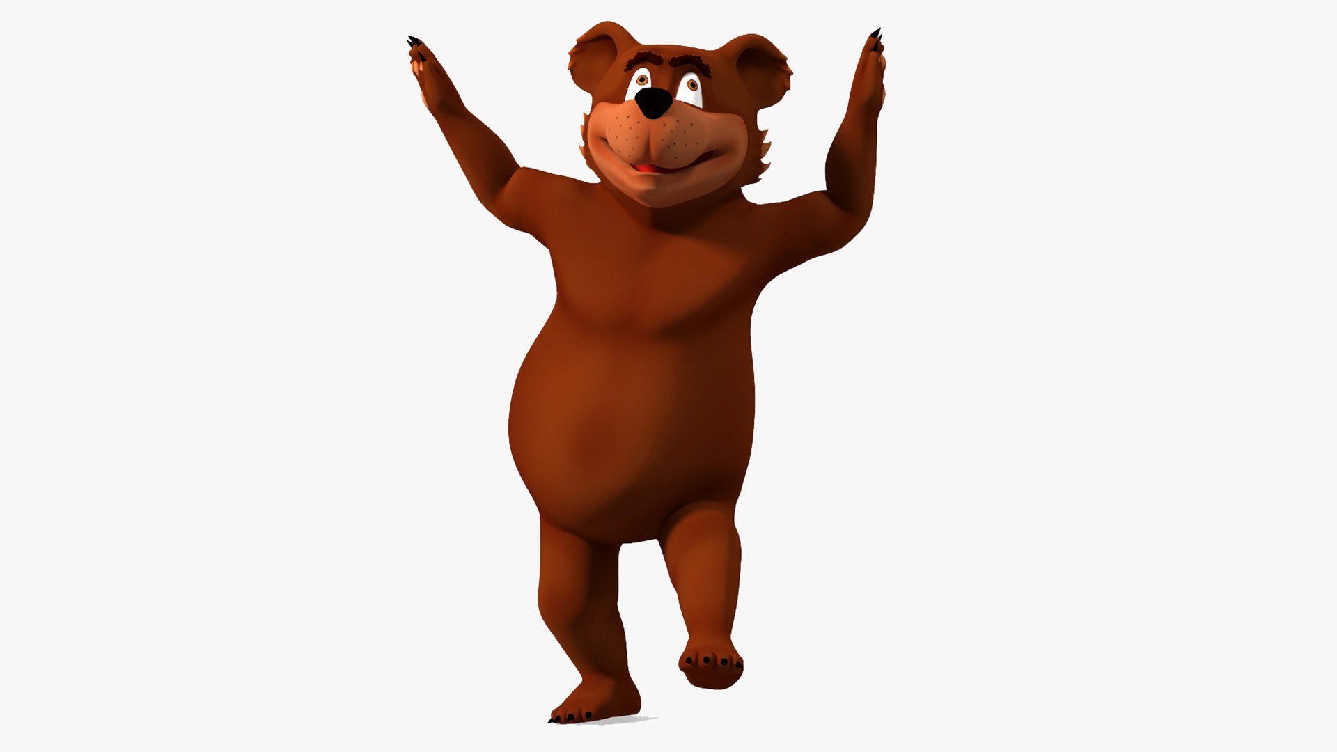 Funny Brown Bear Rigged for Maya 3D model for industrial visualization, technical presentation, simulation, product rendering, and animation