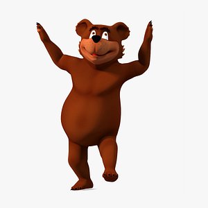 3D Funny Brown Bear Rigged for Maya