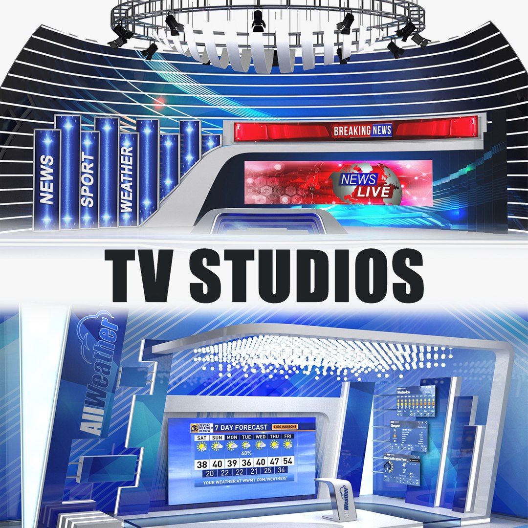 TV Studios Collection 3D model preview