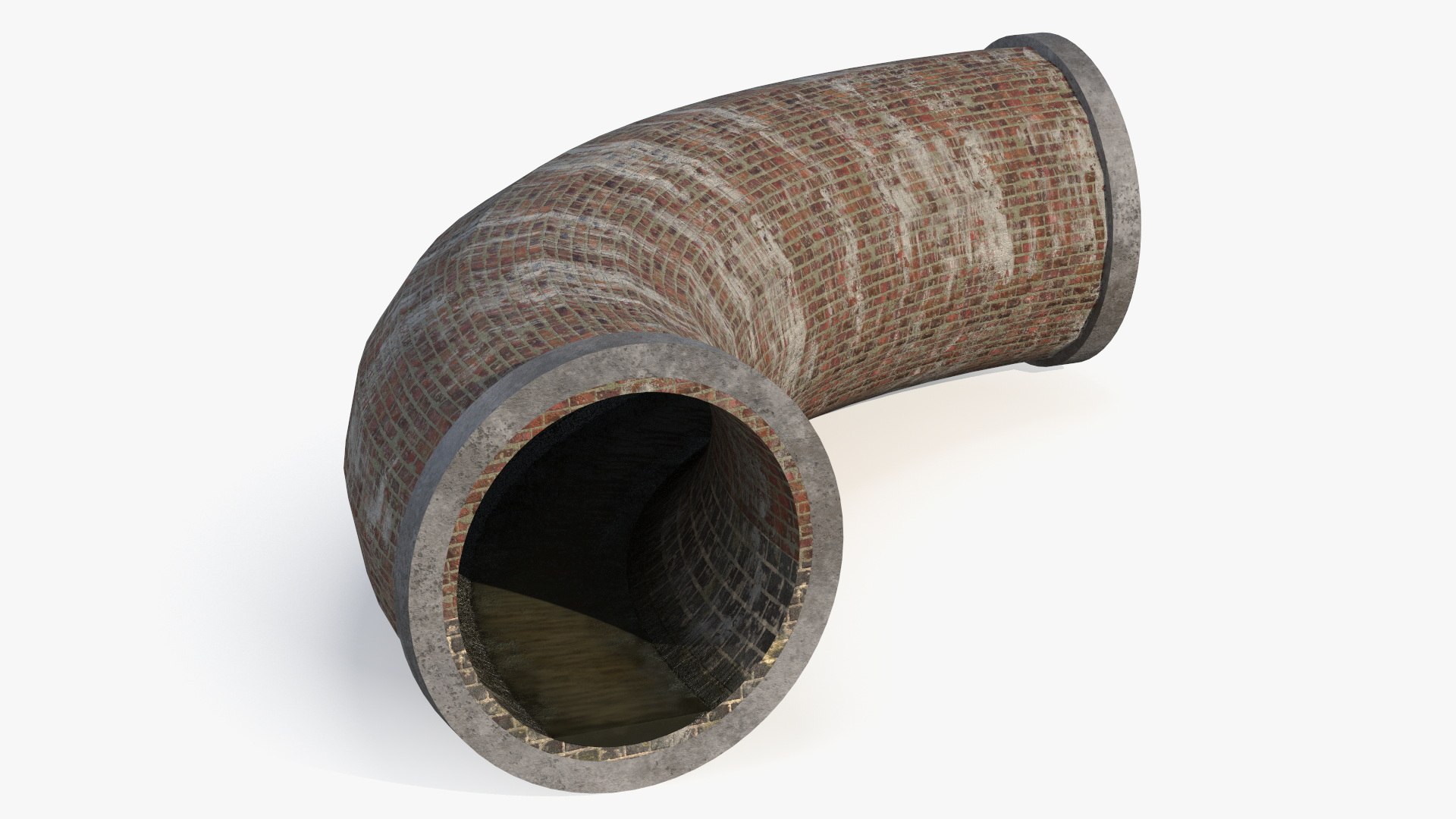 3D Brick Sewer 90 Degrees Turn 5m Model - TurboSquid 2402379