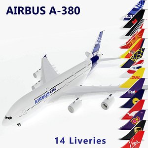Airbus A380 Airliner Collection with 14 Airlines