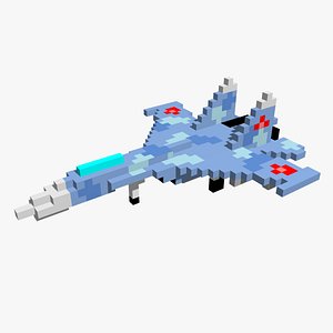 3D Su-27 pixelated model