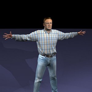 john realistic male body scan 3d model