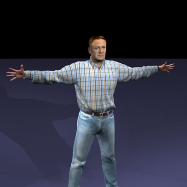 john realistic male body scan 3d model