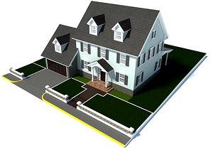 3D colonial house