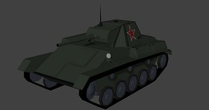 T-70 USSR tank LowPoly isometric