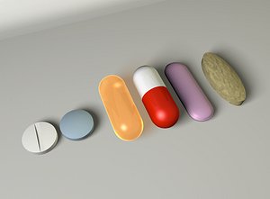 3d model of pills medication