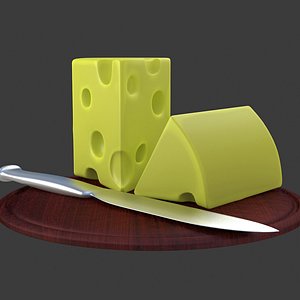 cheese breakfast food milk animal 3D model