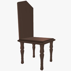 wooden dining chair furniture 3D model