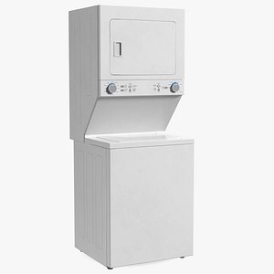 Stacked Washer Dryer Laundry Center White