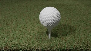 Golf Ball and Tee 3D model