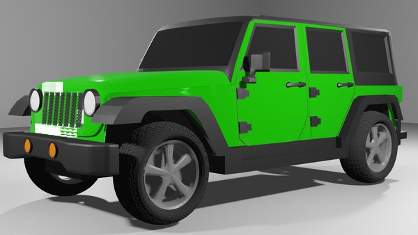  modelo 3d Jeep Wrangler Verde