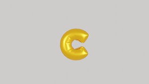Alphabet C Balloon 3D 3D