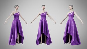 Dress 28 Royal Velvet Purple With Design