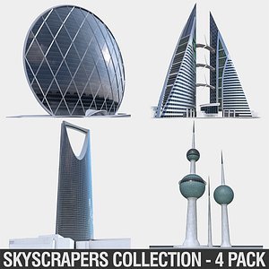 Gulf Buildings Set - 4 Pack 3D