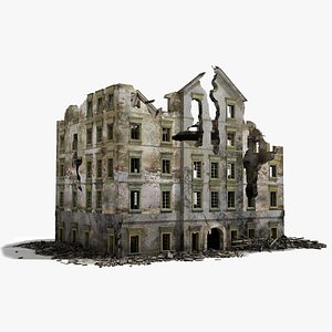 destroyed ruined building war 2 3d model