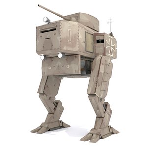 Panzer Mech Walker with RIG and LOWPOLY Desert Camo
