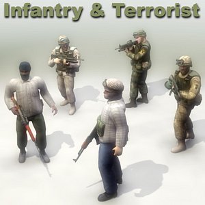 infantry insurgent character 3d max