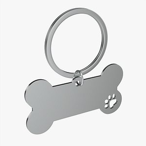 Collar Pet ID Tag steel white