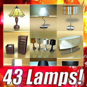 3d model 43 floor lamps