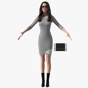 3D Chinese Woman Rigged model