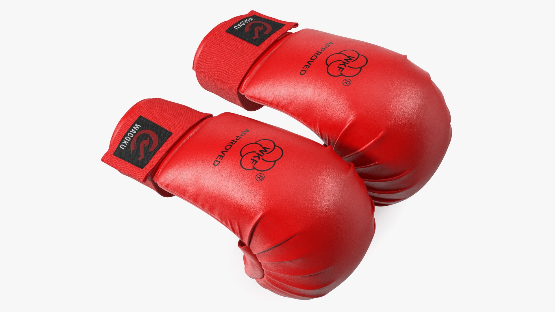 Karate Gloves WKF Red 3D model preview