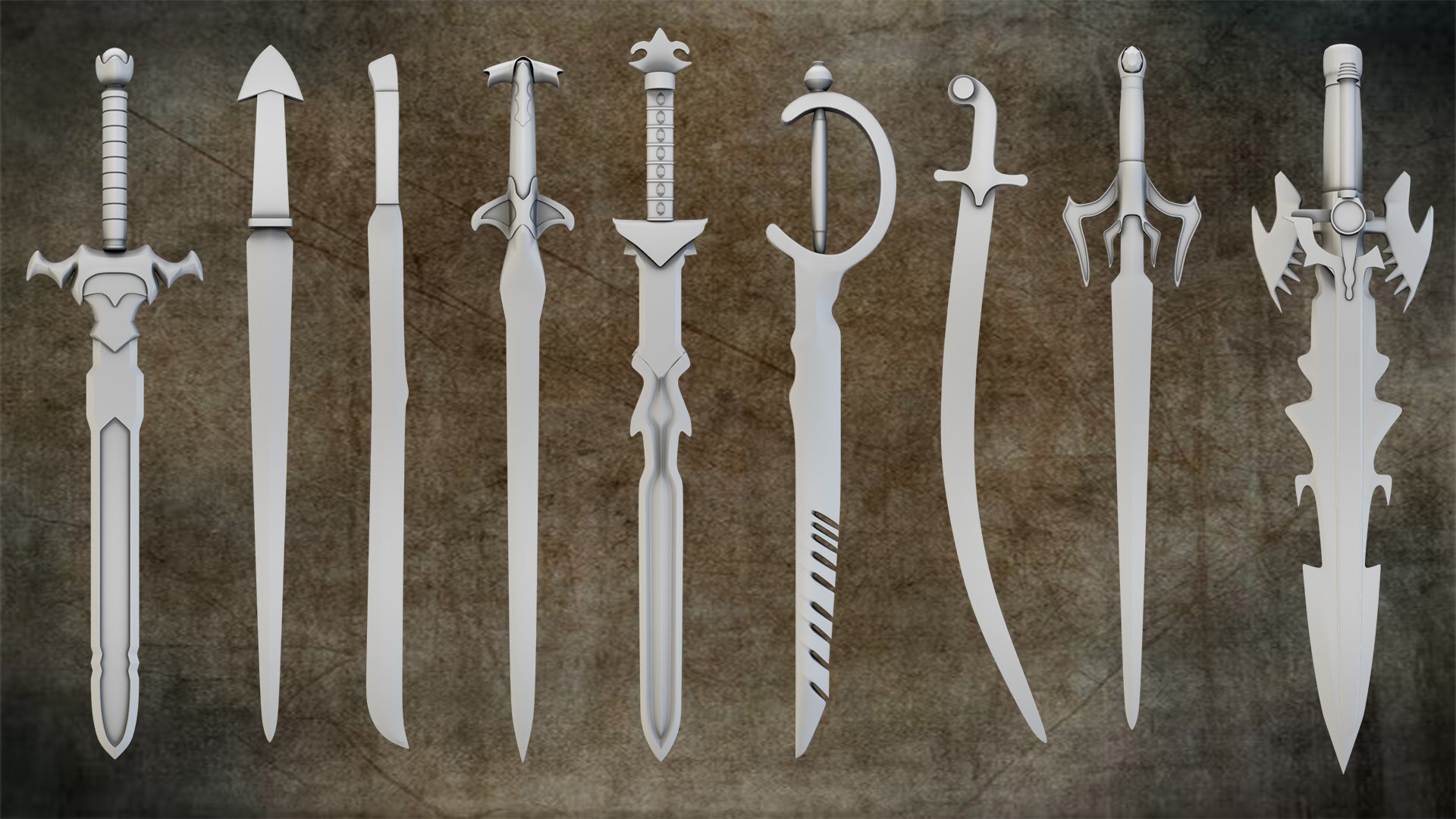 100 Medieval Swords Collection Base Mesh 3D Model - TurboSquid 2361945