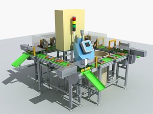 Industrial Equipment 7-Automatic Production Line 3D model