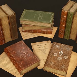 Mystery Books and Papers - PBR Game Ready 3D model