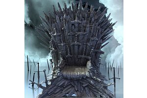 Throne Chair Iron Blade Sword photogrammetry Unity 4K FBX OBJ