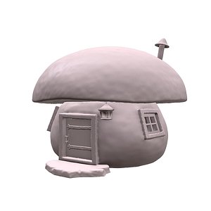 3D mushroom house zbrush model