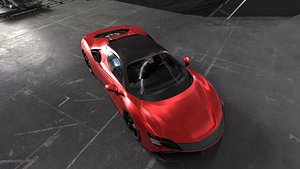 Realistic Sports Car Game Film Optimized Low-poly 3D model