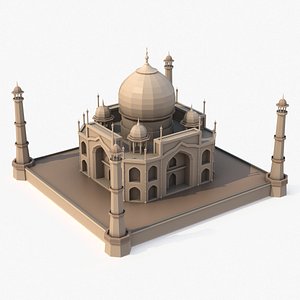 Low Poly Cartoon Model Taj Mahal model