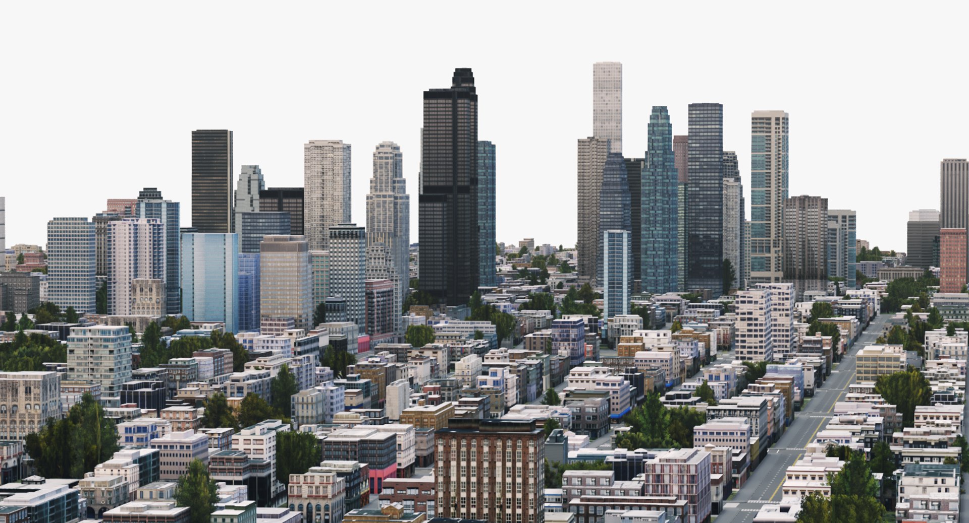 3D Cityscape Scene Highrise Model - TurboSquid 1204792
