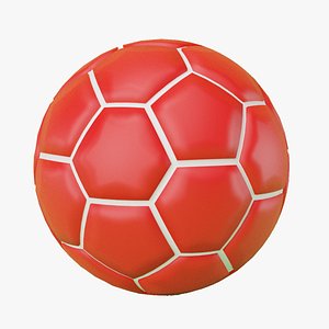 3D Red Soccer Ball