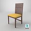 Sedia in legno - Modello 3D fotorealistico per l'interior design
